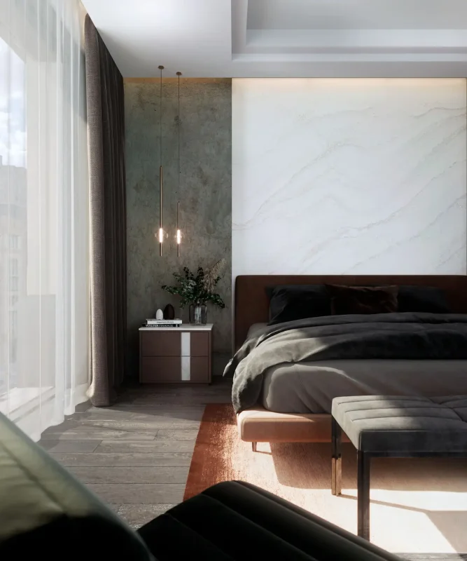 ผนังหินเทียม ห้องนอน